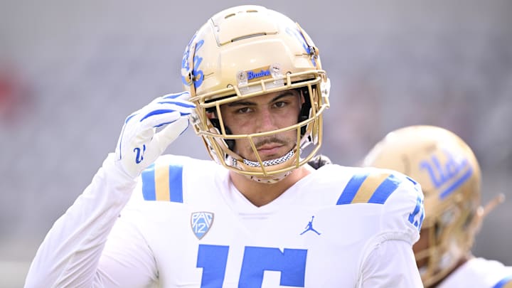 Sep 9, 2023; San Diego, California, USA; UCLA Bruins defensive lineman Laiatu Latu (15) looks on