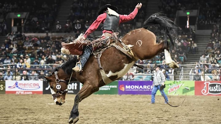 Saddle Bronc Riding Action at the NWSS Saddle Bronc Riding Action at the NWSS