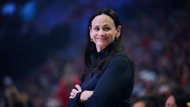 Aug 6, 2026; Portland, Oregon, USA; Toronto Tempo head coach Sandy Brondello watches players warm up before a game against the Portland Fire at Moda Center. Mandatory Credit: Troy Wayrynen-Imagn Images Aug 6, 2026; Portland, Oregon, USA; Toronto Tempo head coach Sandy Brondello watches players warm up before a game against the Portland Fire at Moda Center. Mandatory Credit: Troy Wayrynen-Imagn Images