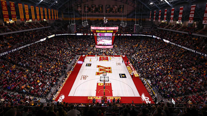 Feb 19, 2022; Minneapolis, Minnesota, USA; A general view of the game against the Northwestern Wildcats and Minnesota Gophers at Williams Arena.