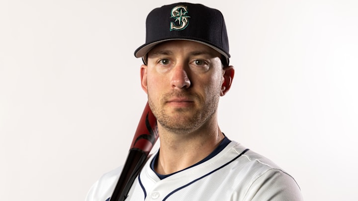 Seattle Mariners designated hitter Mitch Garver poses for a portrait during media day Feb. 20 at Peoria Sports Complex. Seattle Mariners designated hitter Mitch Garver poses for a portrait during media day Feb. 20 at Peoria Sports Complex.