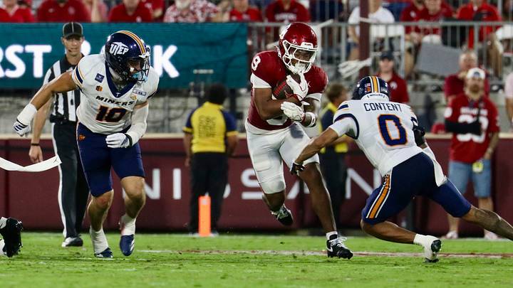 Oklahoma running back Lloyd Avant rushes against UTEP. Oklahoma running back Lloyd Avant rushes against UTEP.