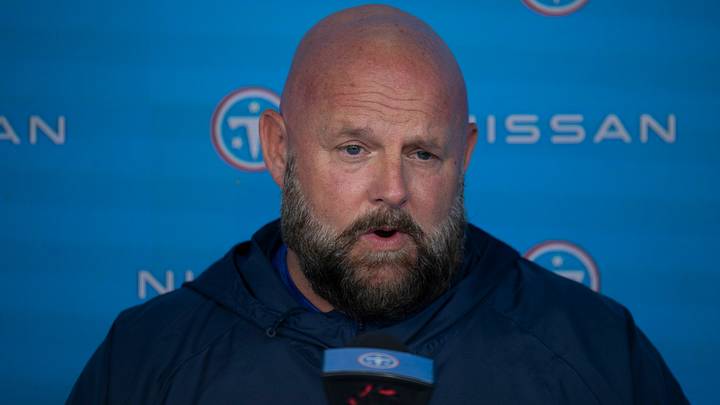 Tennessee Titans Brian Daboll, offensive coordinator, addresses the media during minicamp at Vanderbilt Health Football Center Tuesday, Aug. 4, 2026. Tennessee Titans Brian Daboll, offensive coordinator, addresses the media during minicamp at Vanderbilt Health Football Center Tuesday, Aug. 4, 2026.