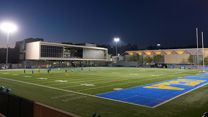 Nov 20, 2024; Los Angeles, California, USA; A general overall view of the Wasserman Football Center on the campus of UCLA. Mandatory Credit: Kirby Lee-Imagn Images Nov 20, 2024; Los Angeles, California, USA; A general overall view of the Wasserman Football Center on the campus of UCLA. Mandatory Credit: Kirby Lee-Imagn Images