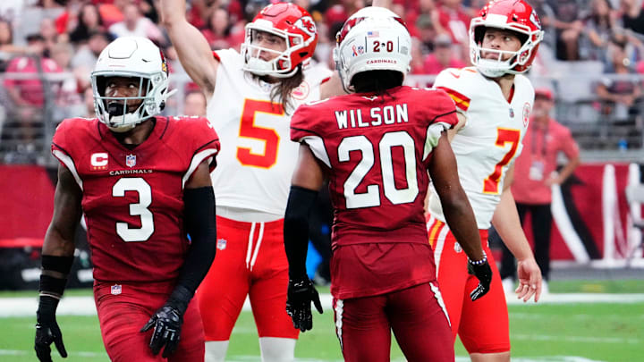 Kansas City Chiefs placekicker Harrison Butker (7) makes a field goal as holder Tommy Townsend (5) Kansas City Chiefs placekicker Harrison Butker (7) makes a field goal as holder Tommy Townsend (5)