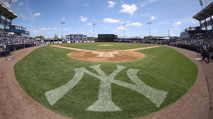 Mar 25, 2024; Tampa, Florida, USA;  a general view of the stadium before a game between the New York Mets and New York Yankees at George M. Steinbrenner Field. Mandatory Credit: Nathan Ray Seebeck-Imagn Images