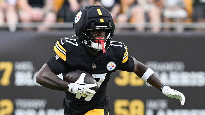 Aug 13, 2026; Pittsburgh, Pennsylvania, USA; Pittsburgh Steelers wide receiver Germie Bernard (17) runs after a catch against the Green Bay Packers during the first half at Acrisure Stadium. Mandatory Credit: Barry Reeger-Imagn Images Aug 13, 2026; Pittsburgh, Pennsylvania, USA; Pittsburgh Steelers wide receiver Germie Bernard (17) runs after a catch against the Green Bay Packers during the first half at Acrisure Stadium. Mandatory Credit: Barry Reeger-Imagn Images