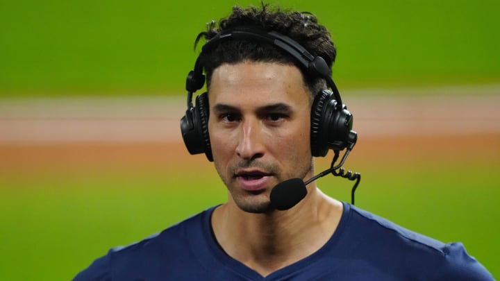 Apr 21, 2024; Denver, Colorado, USA; Seattle Mariners catcher Seby Zavala (33) following the series win against the Colorado Rockies at Coors Field. Mandatory Credit: Ron Chenoy-USA TODAY Sports