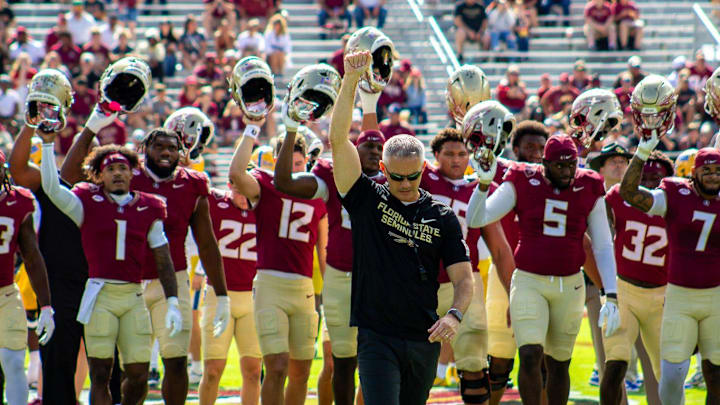 Head coach Mike Norvell leads Florida State into their matchup against the Pittsburgh Panthers on Oct. 11; the match up falls on his 44th birthday. Head coach Mike Norvell leads Florida State into their matchup against the Pittsburgh Panthers on Oct. 11; the match up falls on his 44th birthday.