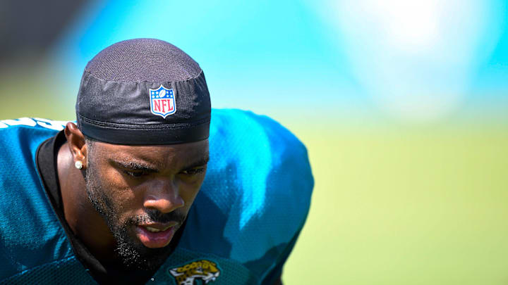 Aug 17, 2020; Jacksonville, Florida, USA; Jacksonville Jaguars linebacker K'Lavon Chaisson (45). Douglas DeFelice-USA TODAY Sports