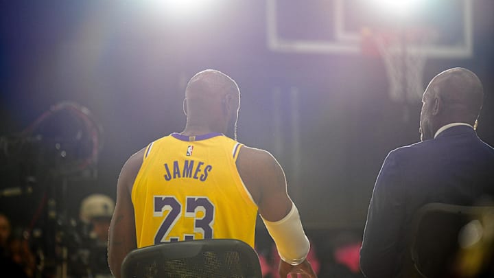 Sep 29, 2025; Los Angeles, CA, USA; Los Angeles Lakers forward LeBron James (23) during media day at UCLA Health Training Center. Mandatory Credit: Gary A. Vasquez-Imagn Images Sep 29, 2025; Los Angeles, CA, USA; Los Angeles Lakers forward LeBron James (23) during media day at UCLA Health Training Center. Mandatory Credit: Gary A. Vasquez-Imagn Images
