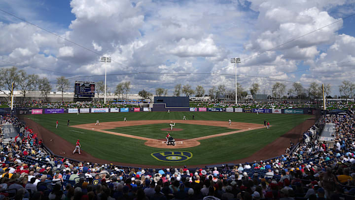 Mar 16, 2023; Phoenix, Arizona, USA; A general view of game action between the Milwaukee Brewers and