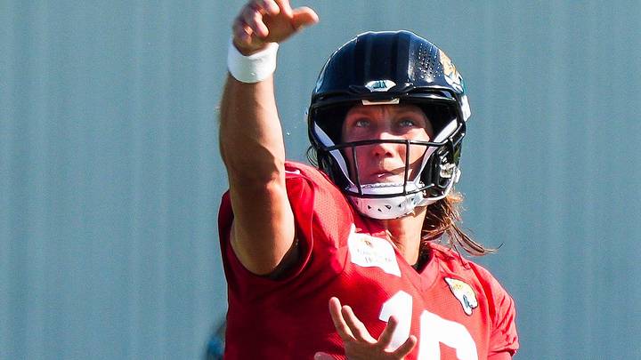 Jacksonville Jaguars quarterback Trevor Lawrence (16) throws during a joint practice with the Carolina Panthers on the 16th session of NFL training camp at the Miller Electric Center on Wednesday, Aug. 19, 2026, in Jacksonville, Fla. Jacksonville Jaguars quarterback Trevor Lawrence (16) throws during a joint practice with the Carolina Panthers on the 16th session of NFL training camp at the Miller Electric Center on Wednesday, Aug. 19, 2026, in Jacksonville, Fla.