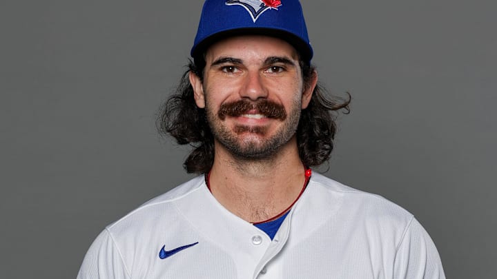Blue Jays pitcher Dylan Cease poses for a photo during media day at the Player Development Complex. 