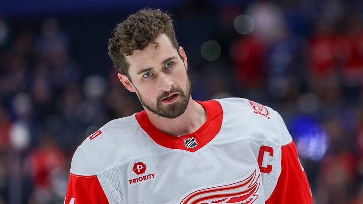 Apr 13, 2026; Tampa, Florida, USA; Detroit Red Wings center Dylan Larkin (71) warms up before a game against the Tampa Bay Lightning at Benchmark International Arena. Mandatory Credit: Nathan Ray Seebeck-Imagn Images