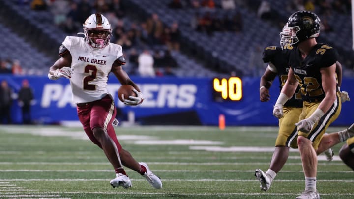 Caleb Downs played offense, defense and special teams for Mill Creek High School (Georgia). He might play both sides of the ball for Ohio State.
