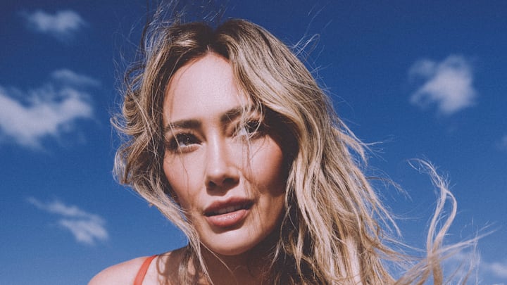 Hilary Duff was photographed by Kat Irlin in South Caicos. Swimsuit by Vitamin A.