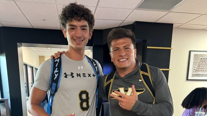 2027 Vanderbilt quarterback commit Luke Babin alongside Diego Pavia 2027 Vanderbilt quarterback commit Luke Babin alongside Diego Pavia