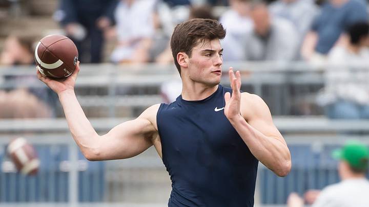 Penn State freshman quarterback Beau Pribula warms up before the start of the 2022 Blue-White game at Beaver Stadium on Saturday, April 23, 2022, in State College.
Hes Dr 042322 Bluewhite Penn State freshman quarterback Beau Pribula warms up before the start of the 2022 Blue-White game at Beaver Stadium on Saturday, April 23, 2022, in State College.
Hes Dr 042322 Bluewhite