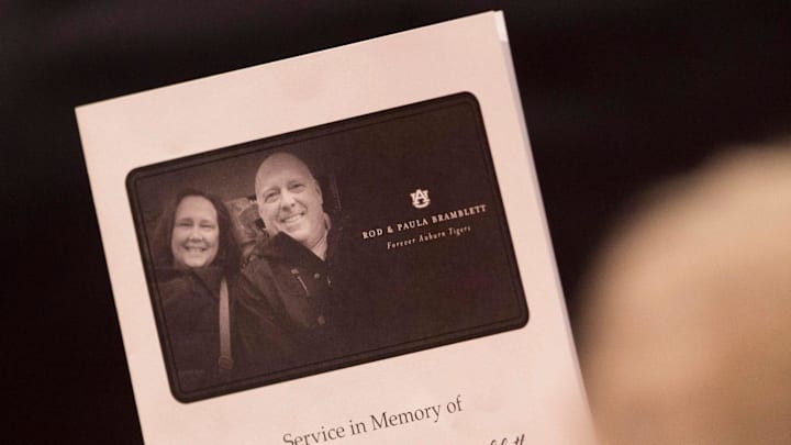 Memorial service for Rod and Paula Bramblett at Auburn Arena in Auburn, Ala., on Thursday, May 30, 2019. On Saturday, Rod Bramblett, the voice of Auburn Tigers, and his wife Paula died from injuries suffered in a car wreck.

Jc Bramblett 05