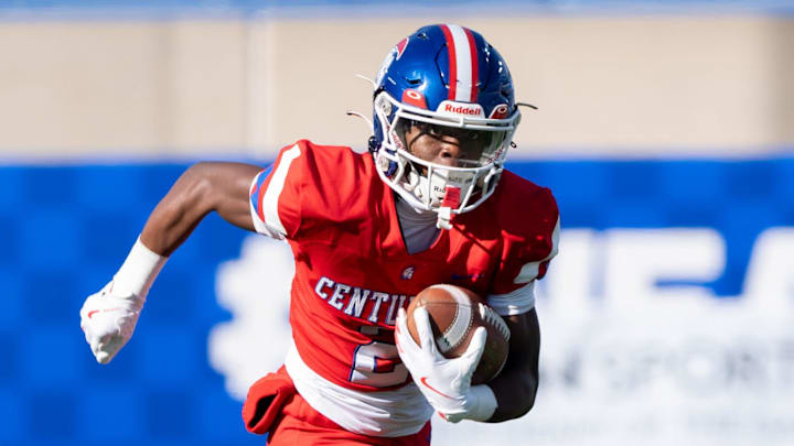 Christian Academy of Louisville's JaHyde Brown (2) runs down the field during their game against Union County on Saturday, Dec. 7, 2024 for the 3A football state championship game at University of Kentucky's Kroger Field in Lexington, Ky.