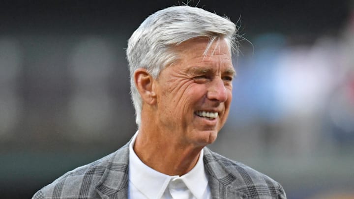 Apr 10, 2023; Philadelphia, Pennsylvania, USA; Philadelphia Phillies President of Baseball Operations Dave Dombrowski before game against the Miami Marlins at Citizens Bank Park Apr 10, 2023; Philadelphia, Pennsylvania, USA; Philadelphia Phillies President of Baseball Operations Dave Dombrowski before game against the Miami Marlins at Citizens Bank Park