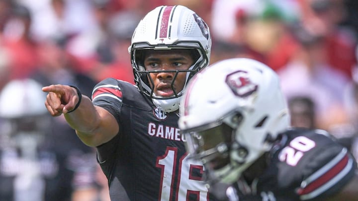 South Carolina quarterback LaNorris Sellers (16) gets ready to run a play against Louisiana State University during the first quarter at Williams-Brice Stadium in Columbia, S.C. Saturday, September 14, 2024. South Carolina quarterback LaNorris Sellers (16) gets ready to run a play against Louisiana State University during the first quarter at Williams-Brice Stadium in Columbia, S.C. Saturday, September 14, 2024.