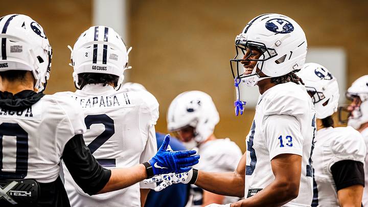 BYU wide receivers Jojo Phillips and Tei Nacua at Spring Camp BYU wide receivers Jojo Phillips and Tei Nacua at Spring Camp