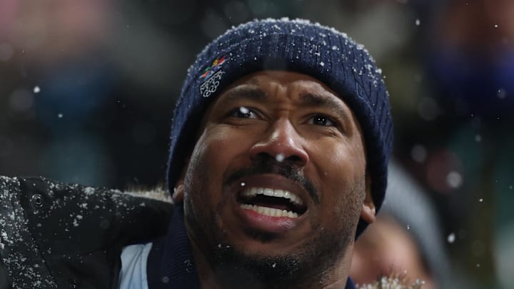 Cleveland Browns player Myles Garrett in attendance in the women's halfpipe final