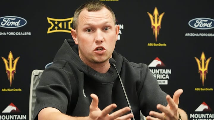 Kenny Dillingham was happy after the Sun Devils' win at Iowa State Kenny Dillingham was happy after the Sun Devils' win at Iowa State