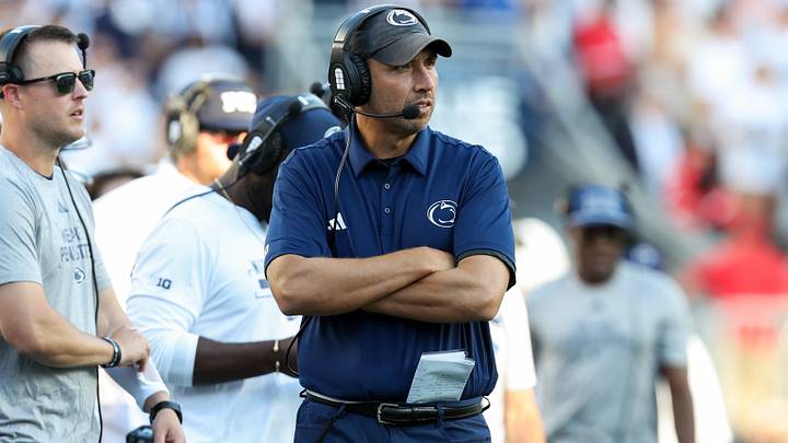 Penn State Nittany Lions head coach Matt Campbell looks on from the sideline during the fourth quarter against the Marshall Thundering Herd at Beaver Stadium. Penn State Nittany Lions head coach Matt Campbell looks on from the sideline during the fourth quarter against the Marshall Thundering Herd at Beaver Stadium.