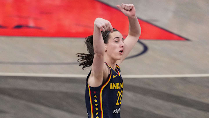 Caitlin Clark had 14 points and 13 assists in Sunday's win over the Wings.