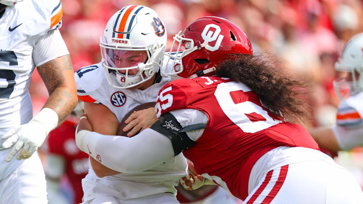 Auburn Tigers quarterback Jackson Arnold is looking to improve after taking 10 sacks against Oklahoma.