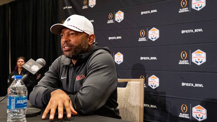 Ole Miss co-defensive coordinator Bryan Brown answers questions during the CFP and Fiesta Bowl Media Day. Ole Miss co-defensive coordinator Bryan Brown answers questions during the CFP and Fiesta Bowl Media Day.