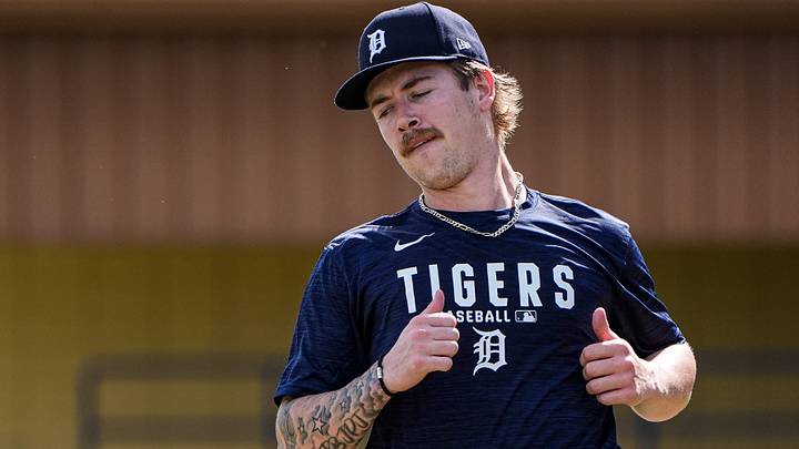 Detroit Tigers prospect Ben Jacobs works out during spring training. Credit Detroit Tigers prospect Ben Jacobs works out during spring training. Credit
