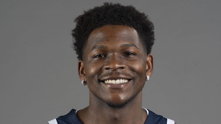 Sept. 29, 2025; Minneapolis, MN, USA; Minnesota Timberwolves guard Anthony Edwards (5) poses for a photograph as part of media day at Target Center.