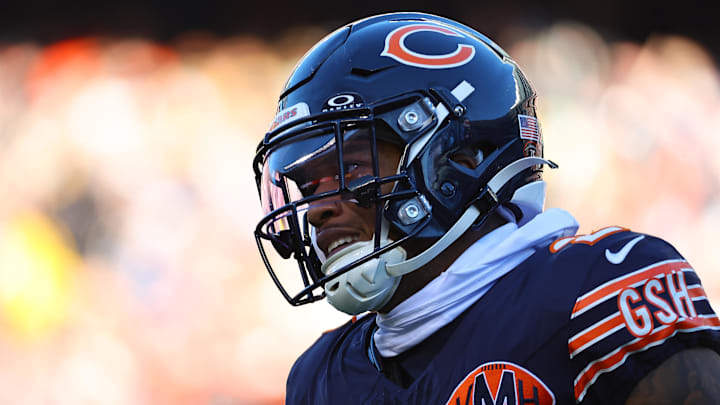 Chicago Bears wide receiver DJ Moore (2) reacts during the second half at Soldier Field. 