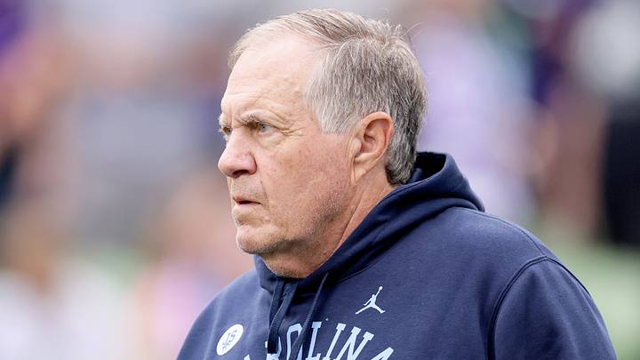 Aug 29, 2026; Dublin, Co. Dublin, IRL;  North Carolina Tar Heels head coach Bill Belichick at Aviva Stadium.  Mandatory Credit: Laszlo Geczo-Imagn Images