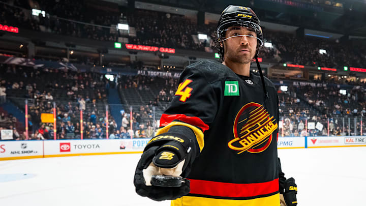 The Sharks acquired Kiefer Sherwood in a trade with the Canucks.