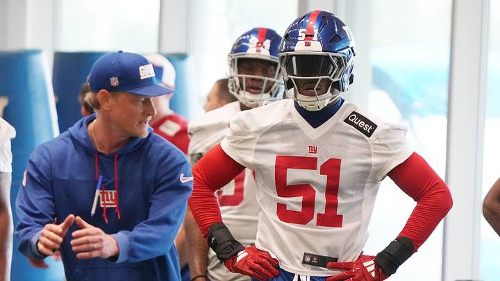 Outside linebackers coach Charlie Bullen with first-round draft pick Abdul Carter Outside linebackers coach Charlie Bullen with first-round draft pick Abdul Carter