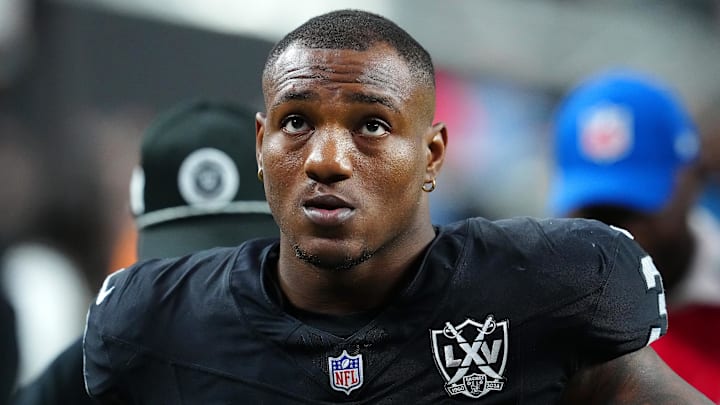Oct 27, 2024; Paradise, Nevada, USA; Las Vegas Raiders running back Zamir White (3) walks off the field after the Raiders were defeated by the Kansas City Chiefs 27-20 at Allegiant Stadium. Mandatory Credit: Stephen R. Sylvanie-Imagn Images