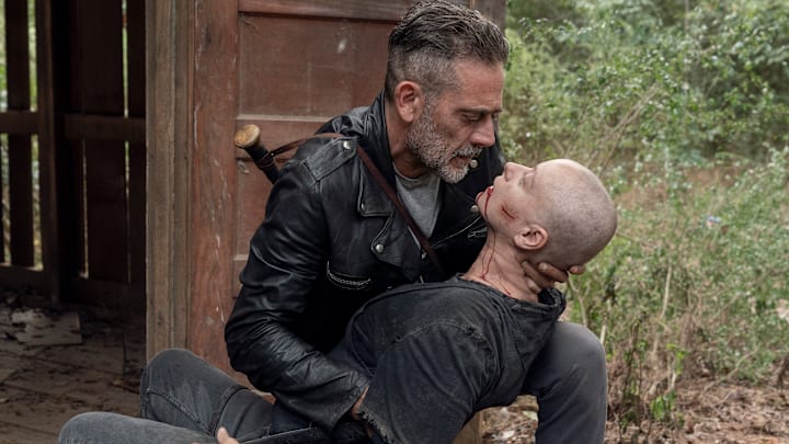Jeffrey Dean Morgan as Negan, Samantha Morton as Alpha; group - The Walking Dead _ Season 10, Episode 13 - Photo Credit: Jace Downs/AMC