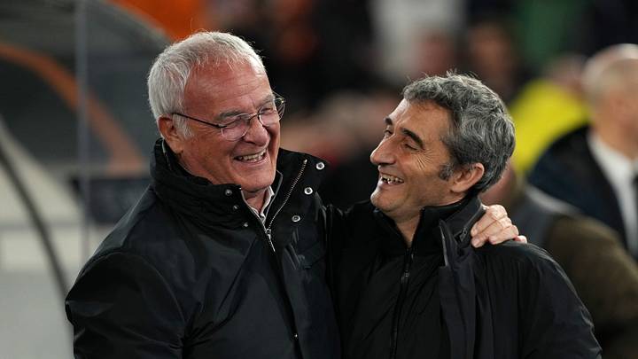 Claudio Ranieri, head coach of AS Roma, and Ernesto Valverde...