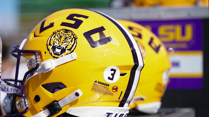 A general view of an LSU Tigers helmet. Credit: Denny Medley-USA TODAY Sports A general view of an LSU Tigers helmet. Credit: Denny Medley-USA TODAY Sports