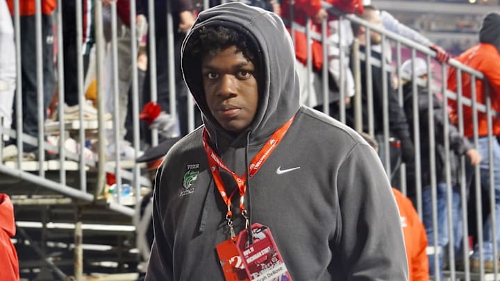 Recruit Micah DeBose visits Ohio Stadium the day of the Ohio State, Michigan State football game on Nov. 11, 2023.