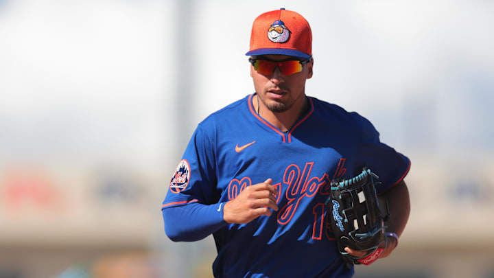 Feb 25, 2025; West Palm Beach, Florida, USA; New York Mets right fielder Tyrone Taylor (15) returns to the dugout against the Houston Astros during the fourth inning at CACTI Park of the Palm Beaches. Mandatory Credit: Sam Navarro-Imagn Images Feb 25, 2025; West Palm Beach, Florida, USA; New York Mets right fielder Tyrone Taylor (15) returns to the dugout against the Houston Astros during the fourth inning at CACTI Park of the Palm Beaches. Mandatory Credit: Sam Navarro-Imagn Images
