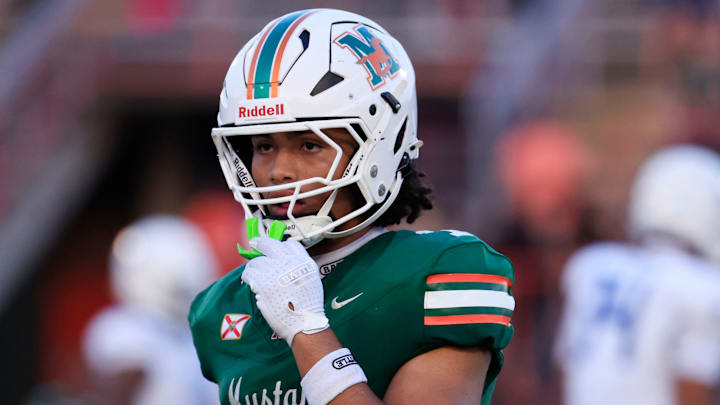 Mandarin's Brysen Wright (1) looks on during the second quarter of a high school football matchup at Mandarin High School.
