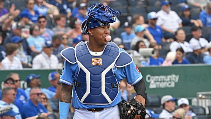 El receptor de los Kansas City Royals Salvador Pérez ha sido distinguido por su defensa