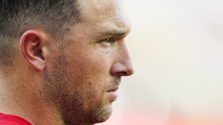 May 9, 2025; Kansas City, Missouri, USA; Boston Red Sox third baseman Alex Bregman (2) observes the national anthem prior to a game against the Kansas City Royals at Kauffman Stadium. Mandatory Credit: Jay Biggerstaff-Imagn Images May 9, 2025; Kansas City, Missouri, USA; Boston Red Sox third baseman Alex Bregman (2) observes the national anthem prior to a game against the Kansas City Royals at Kauffman Stadium. Mandatory Credit: Jay Biggerstaff-Imagn Images