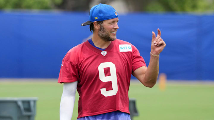 Jun 3, 2025; Woodland Hills, CA, USA; Los Angeles Rams quarterback Matthew Stafford (9) during organized team activities at Rams Practice Facility. Mandatory Credit: Kirby Lee-Imagn Images Jun 3, 2025; Woodland Hills, CA, USA; Los Angeles Rams quarterback Matthew Stafford (9) during organized team activities at Rams Practice Facility. Mandatory Credit: Kirby Lee-Imagn Images